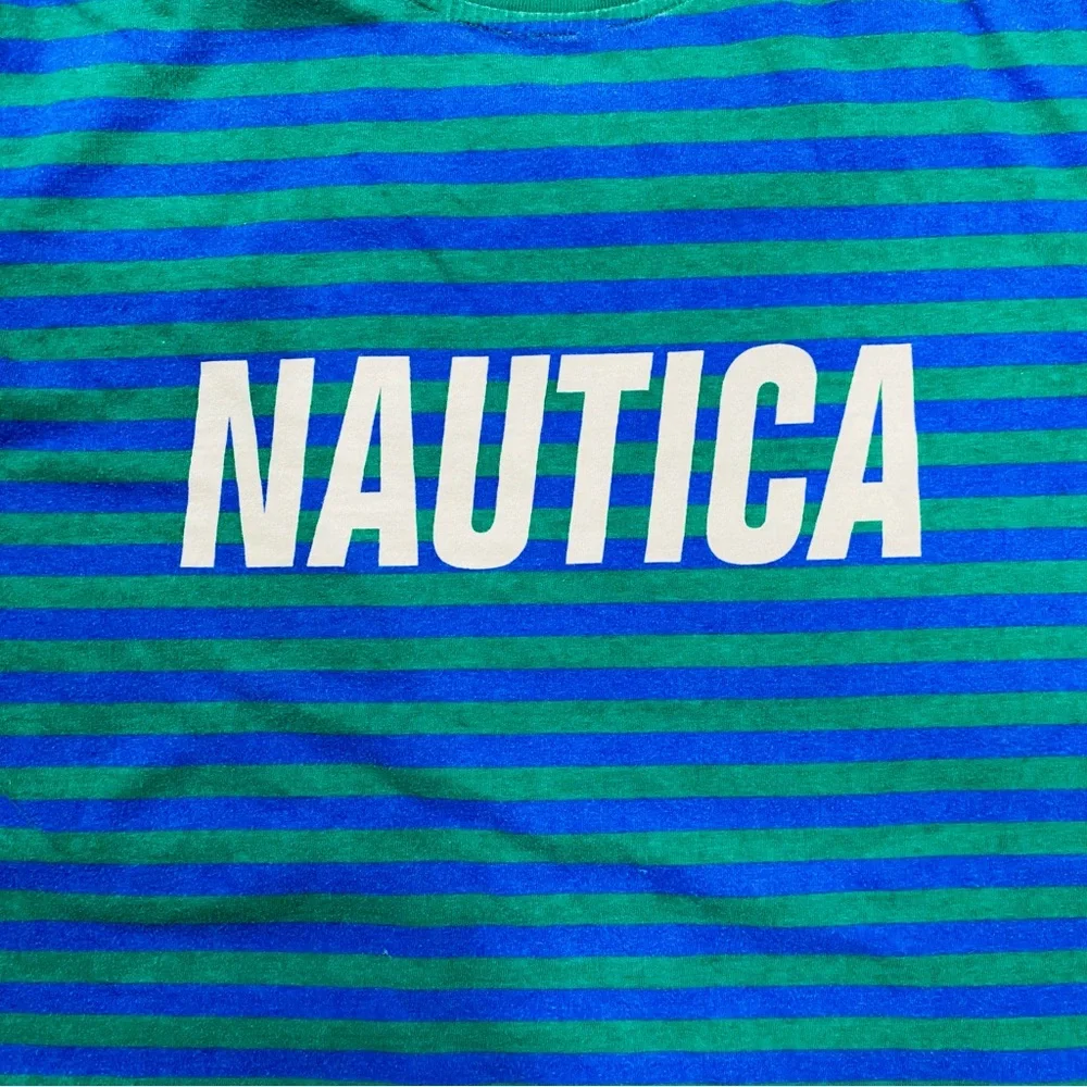 Vintage 90s Nautica striped shirt size Large - Picture 2 of 3